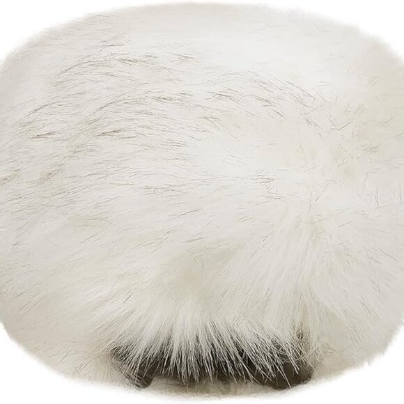 Fluffy Faux Fur White Bunny Hat main image 6